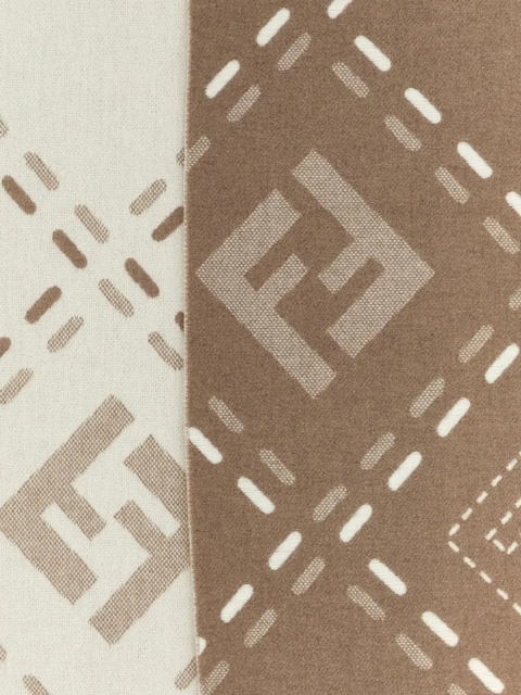 FENDI FF-logo wool scarf - Neutrals - zdjęcie produktu nr 2