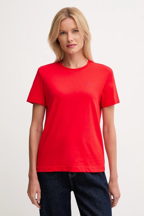 Calvin Klein Jeans t-shirt bawełniany damski kolor czerwony LV047B224G - zdjęcie produktu nr 1