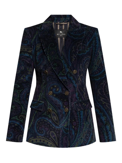 ETRO corduroy double-breasted blazer - Blue - zdjęcie produktu nr 1