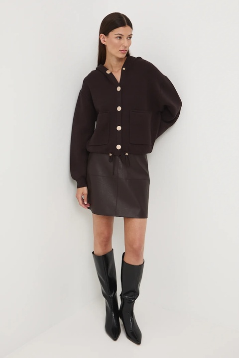 Medicine kardigan damski kolor brązowy - zdjęcie produktu nr 1