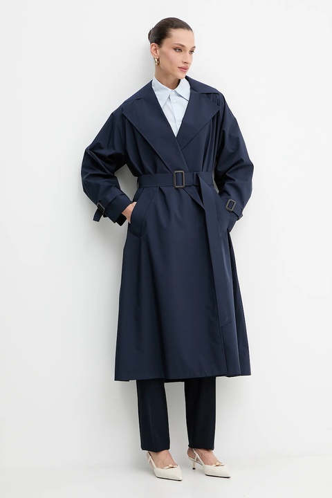 Weekend Max Mara płaszcz FATTO kolor granatowy 2525026011600 - zdjęcie produktu nr 2