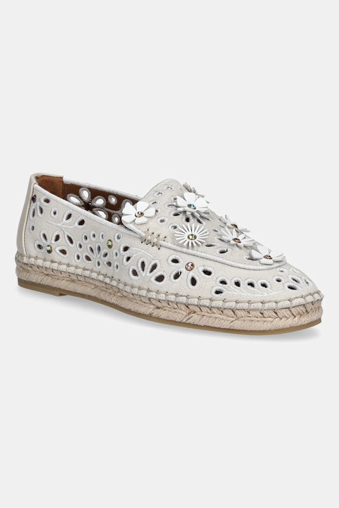 Kurt Geiger London espadryle zamszowe Flower Espadrille Loafer kolor beżowy 4352744209 - zdjęcie produktu nr 1
