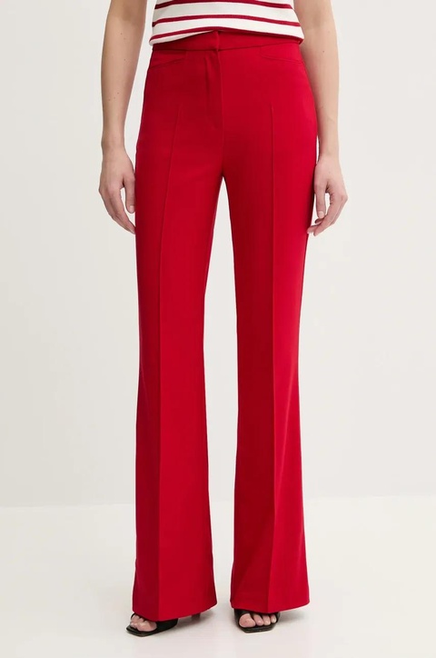 Morgan spodnie PECO.F damskie kolor czerwony dzwony high waist PECO.F - zdjęcie produktu nr 1