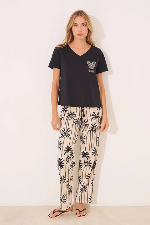 women'secret piżama bawełniana damska kolor czarny bawełniana 3139908 - zdjęcie produktu nr 1