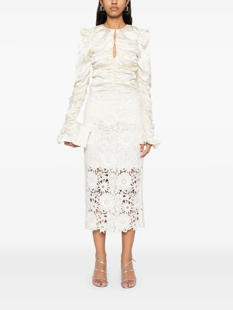 ROTATE BIRGER CHRISTENSEN 3D lace pencil skirt - Neutrals - zdjęcie produktu nr 2