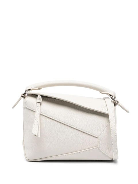 LOEWE Mini Puzzle leather bag - White - zdjęcie produktu nr 1