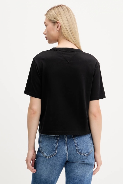 Tommy Jeans t-shirt bawełniany damski kolor czarny DW0DW22202 - zdjęcie produktu nr 2