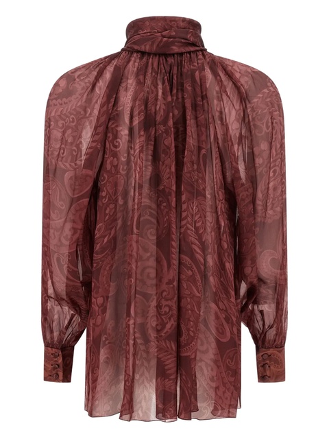 ETRO paisley-print bow blouse - Red - zdjęcie produktu nr 2