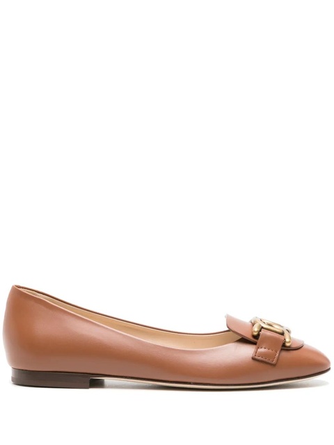 Tod's round-toe leather ballerina shoes - Brown - zdjęcie produktu nr 2
