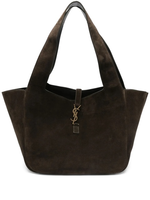 Saint Laurent Le 5 à 7 Bea suede logo-plaque tote bag - Brown - zdjęcie produktu nr 1