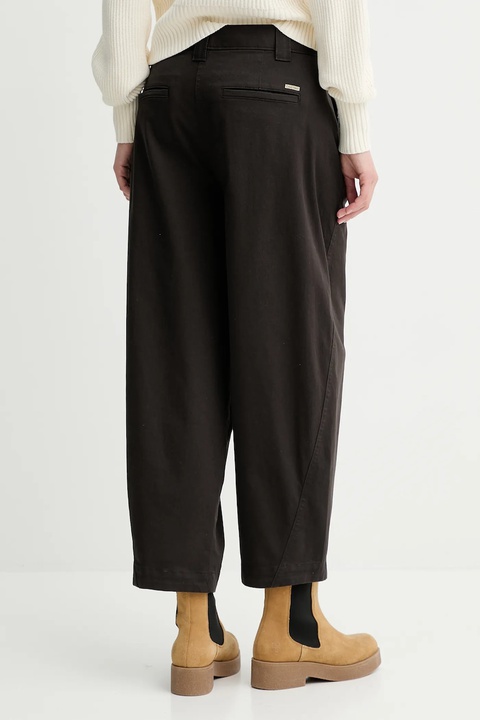 Calvin Klein Jeans spodnie damskie kolor brązowy proste high waist LV044D662G - zdjęcie produktu nr 2