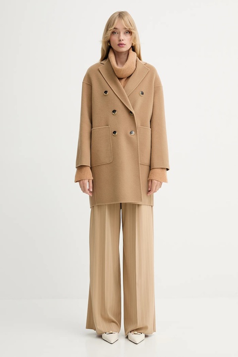 MAX&Co. sweter kaszmirowy damski kolor brązowy lekki z golfem 2528366044200 - zdjęcie produktu nr 2