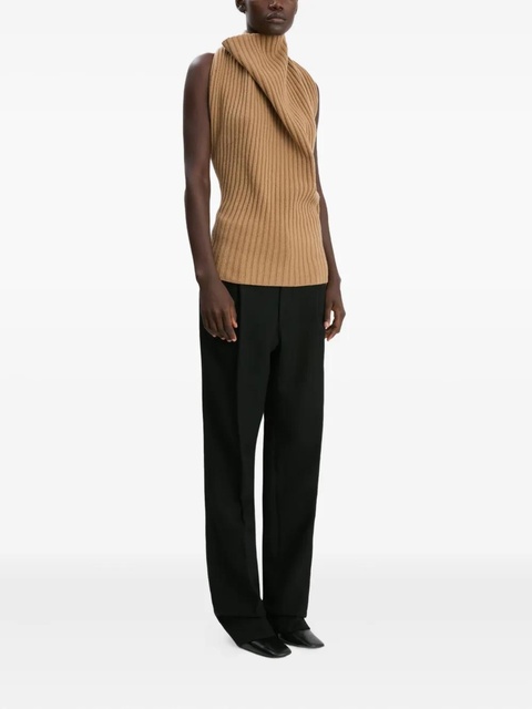Victoria Beckham draped ribbed top - Neutrals - zdjęcie produktu nr 2