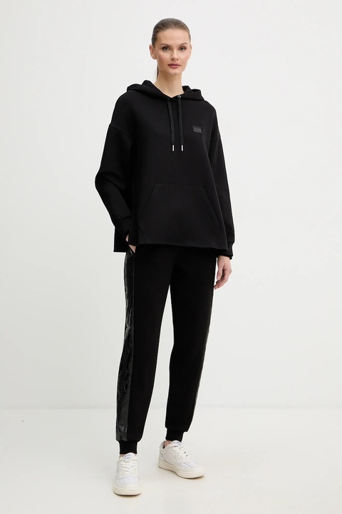 Armani Exchange bluza damska kolor czarny z kapturem gładka XW000987 AF10818 - zdjęcie produktu nr 2