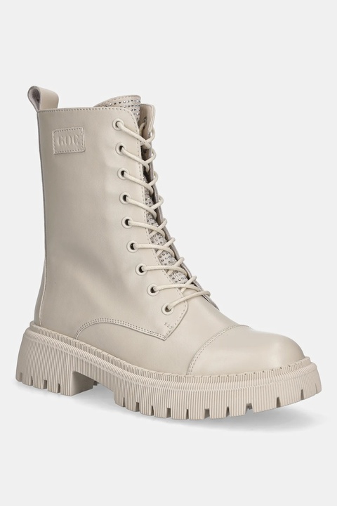 GOE workery skórzane damskie kolor beżowy na platformie SS2N4122 BEIGE - zdjęcie produktu nr 1