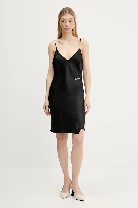 Karl Lagerfeld Jeans sukienka kolor czarny mini prosta A3W13045 - zdjęcie produktu nr 2