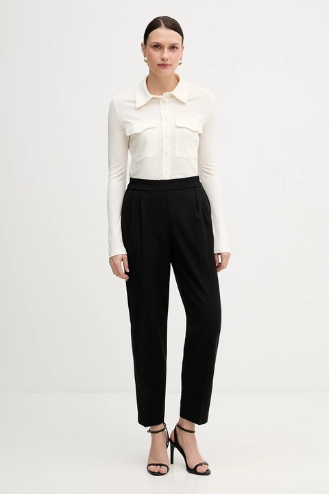 Sisley koszula damska kolor beżowy regular z kołnierzykiem klasycznym 54HXLQ09M - zdjęcie produktu nr 2