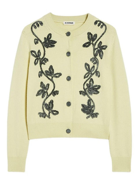 Jil Sander embroidered cardigan - Yellow - zdjęcie produktu nr 1