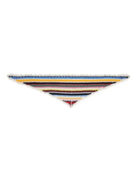 GANNI striped crochet triangle scarf - Blue - zdjęcie produktu nr 1