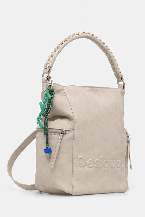 Desigual plecak HALF LOGO ARICA PIE damski kolor beżowy mały gładki 25WAKP30 - zdjęcie produktu nr 2