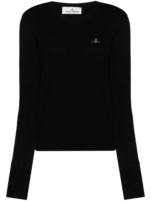 Vivienne Westwood Orb-embroidered crew-neck jumper - Black - zdjęcie produktu nr 1