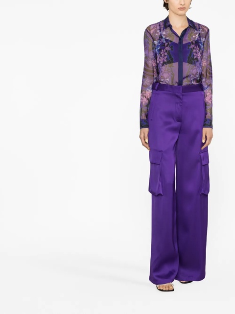 Versace floral-print silk blouse - Black - zdjęcie produktu nr 1