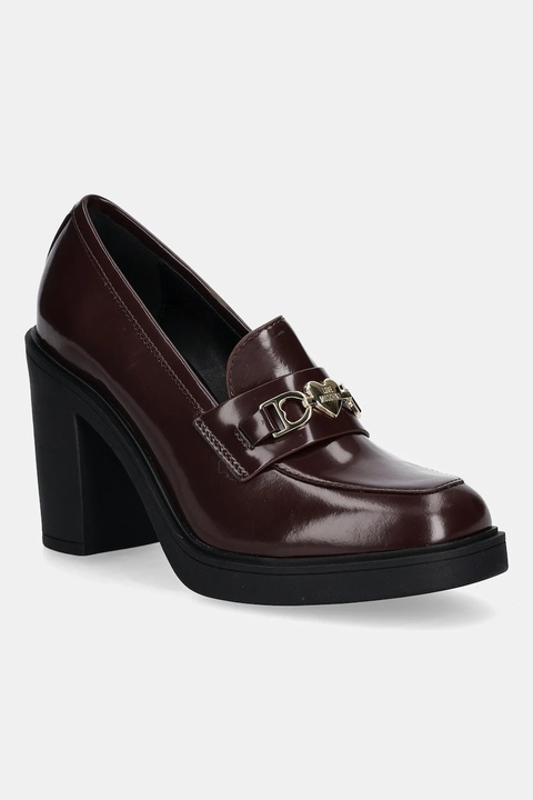 Love Moschino czółenka skórzane kolor czerwony na słupku JA1018AG1NJD0556 - zdjęcie produktu nr 1