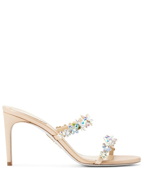 René Caovilla Bessie 80mm satin mules - Neutrals - zdjęcie produktu nr 1