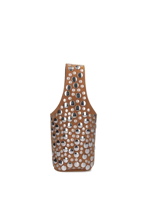 KHAITE Livia studded suede bucket bag - Brown - zdjęcie produktu nr 1