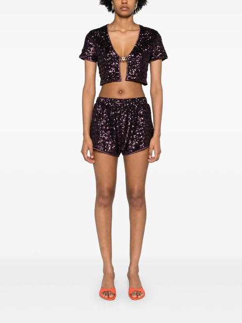 Oséree sequinned short shorts - Purple - zdjęcie produktu nr 2