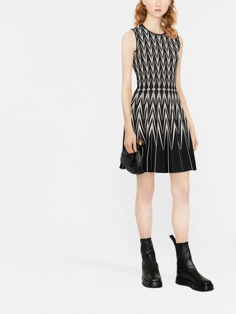 Alexander McQueen intarsia-knit belted dress - Black - zdjęcie produktu nr 2