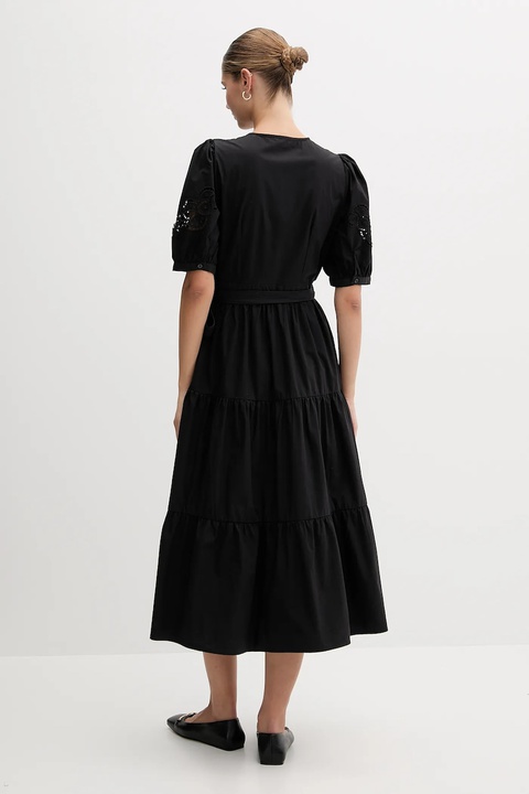 Dkny sukienka bawełniana kolor czarny midi rozkloszowana P5DB0B48 - zdjęcie produktu nr 2