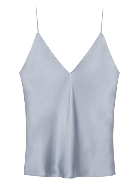 ANINE BING Ellen V-neck silk top - Grey - zdjęcie produktu nr 1