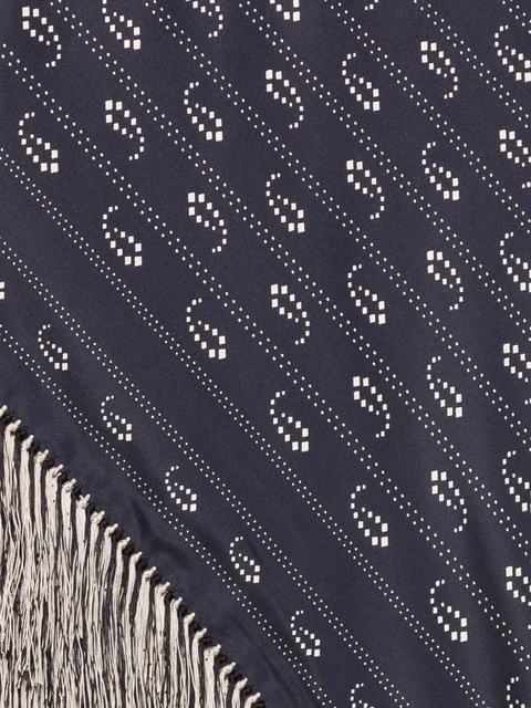 Tory Burch paisley-print fringed scarf - Blue - zdjęcie produktu nr 2