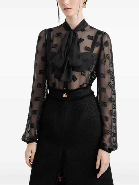 Dolce & Gabbana logo-print blouse - Black - zdjęcie produktu nr 2