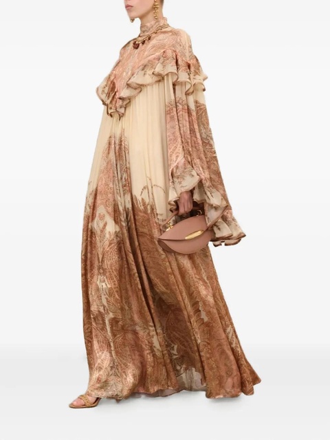 ZIMMERMANN Burnout ruffled paisley-print maxi dress - Neutrals - zdjęcie produktu nr 2