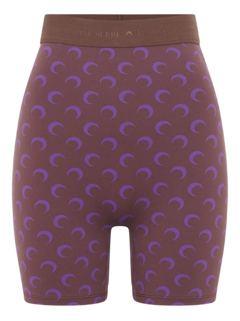 Marine Serre moon-print jersey biker shorts - Purple - zdjęcie produktu nr 1