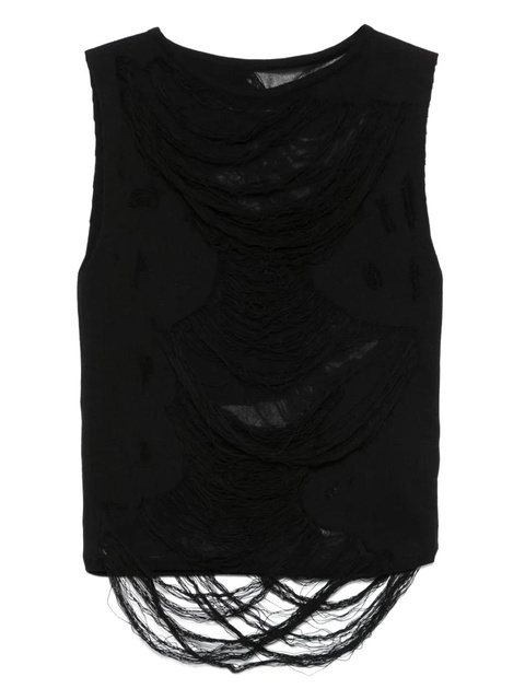 MM6 Maison Margiela distressed tank top - Black - zdjęcie produktu nr 1