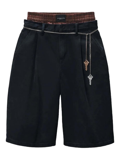 Alexander Wang pleated chain-embellished shorts - Black - zdjęcie produktu nr 1