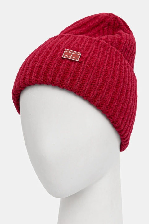 Tommy Jeans czapka z dodatkiem wełny kolor czerwony AW0AW17905 - zdjęcie produktu nr 2