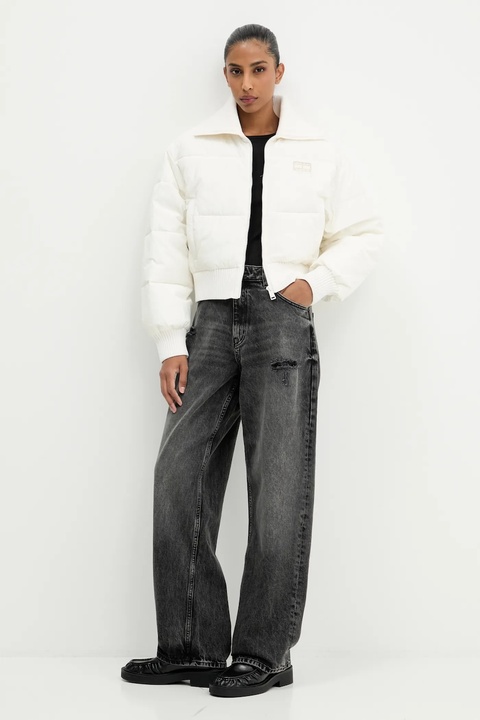 Tommy Jeans kurtka kolor beżowy zimowa oversize DW0DW21659 - zdjęcie produktu nr 2
