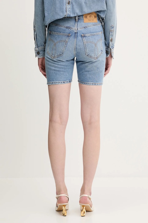 Fiorucci szorty jeansowe Bermuda Denim damskie kolor niebieski gładkie high waist W02SMDSH316DN01DN01 - zdjęcie produktu nr 1