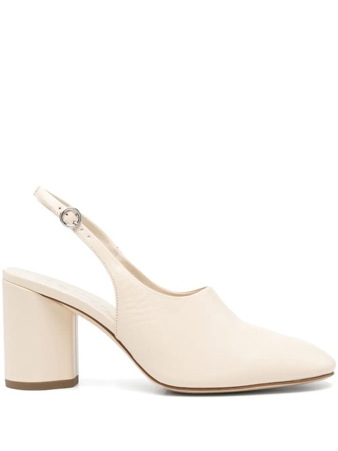 Aeyde 75mm leather slingback pumps - Neutrals - zdjęcie produktu nr 1