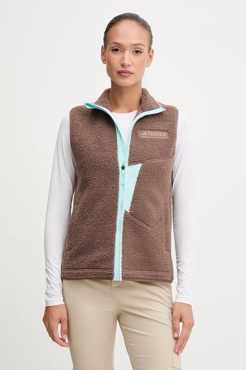 adidas TERREX bezrękawnik outdoorowy kolor brązowy przejściowy JN0927 - zdjęcie produktu nr 1