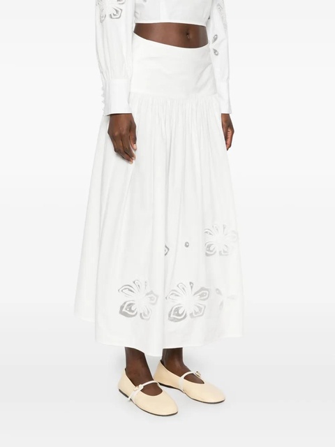 SANDRO floral-embroidered midi skirt - White - zdjęcie produktu nr 2