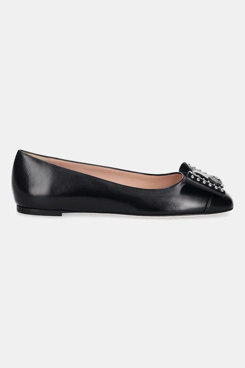 Bally baleriny skórzane B-BOW-STUDS kolor czarny WA051X - zdjęcie produktu nr 1