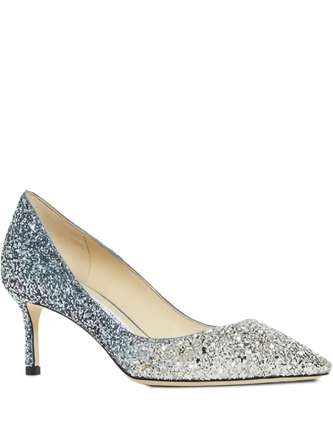 Jimmy Choo 60mm Romy glitter pumps - Silver - zdjęcie produktu nr 1