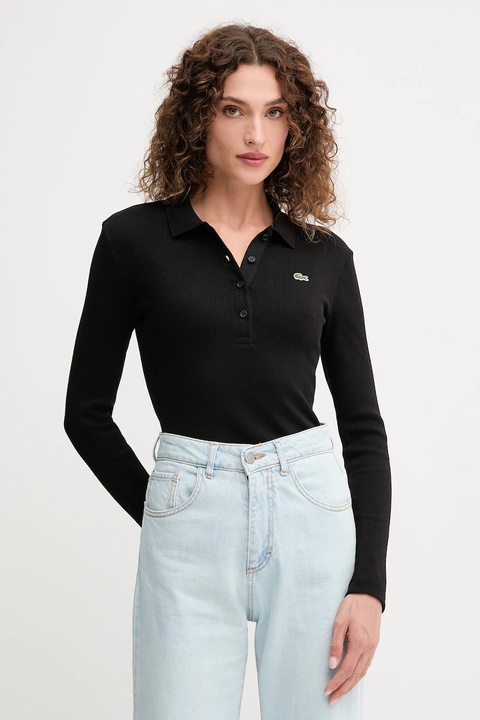 Lacoste longsleeve bawełniany kolor czarny DF5281 - zdjęcie produktu nr 1