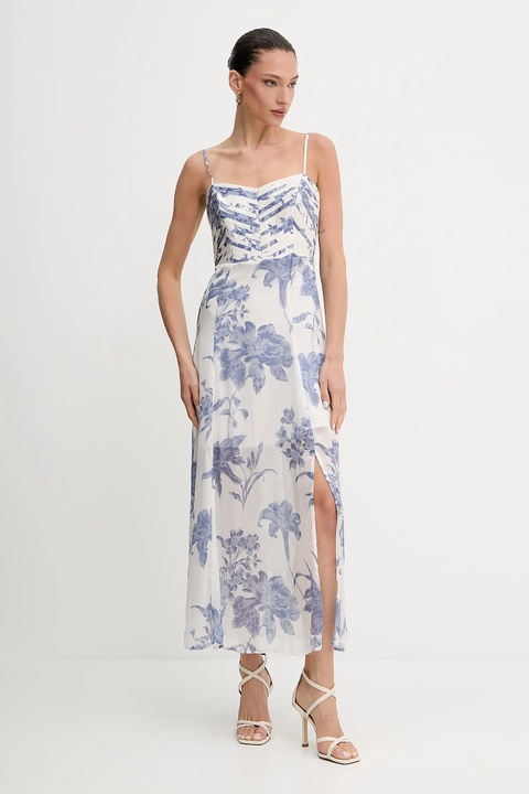 Guess sukienka ELLIE kolor beżowy maxi rozkloszowana W5GT0L WCWF2 - zdjęcie produktu nr 1