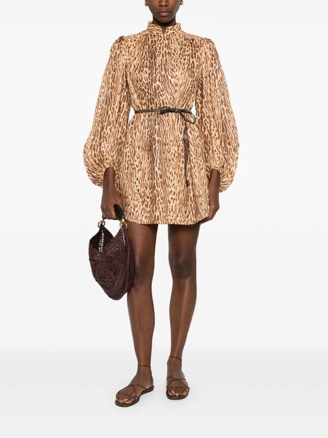 ZIMMERMANN Cascadian leopard-print mini dress - TNLP TAN LEOPARD - zdjęcie produktu nr 1